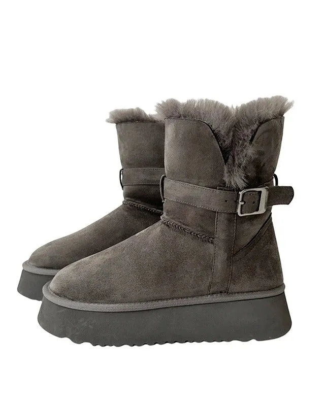 Ashore Shop Women's Winter Warm and Comfortable Flat Fur Boots - Long and Short Boots