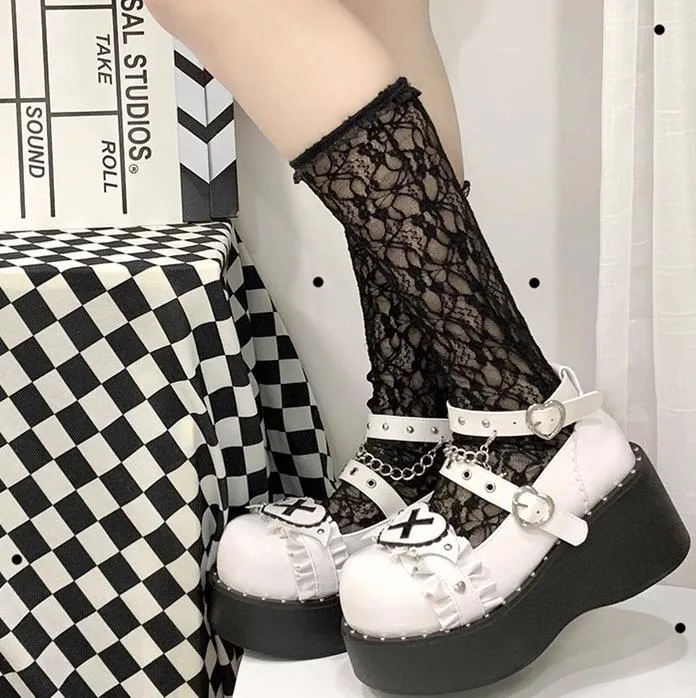 Beauty Bunny~Sweet Academy~Gothic Lolita Shoes Thick Sole Y2K Lolita Shoes