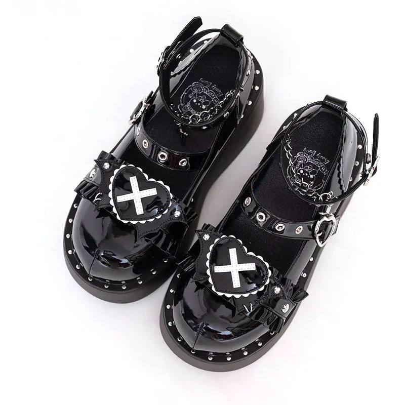 Beauty Bunny~Sweet Academy~Gothic Lolita Shoes Thick Sole Y2K Lolita Shoes