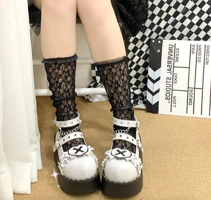 Beauty Bunny~Sweet Academy~Gothic Lolita Shoes Thick Sole Y2K Lolita Shoes