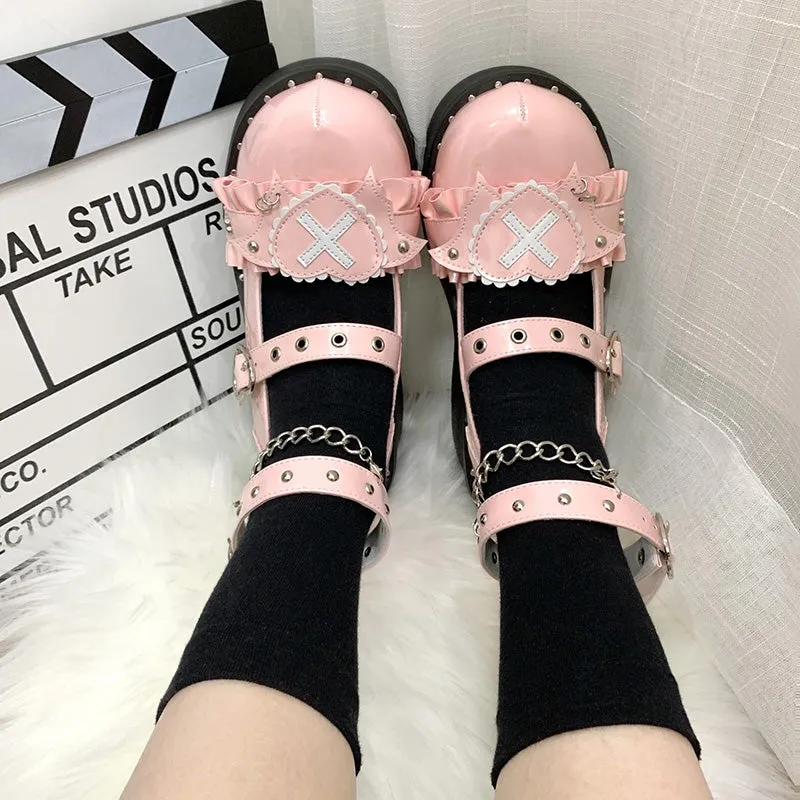 Beauty Bunny~Sweet Academy~Gothic Lolita Shoes Thick Sole Y2K Lolita Shoes