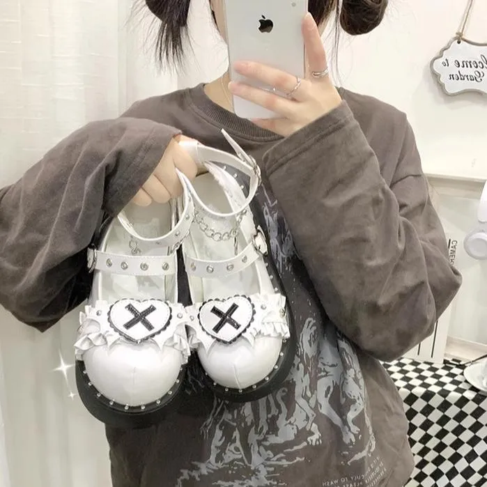 Beauty Bunny~Sweet Academy~Gothic Lolita Shoes Thick Sole Y2K Lolita Shoes
