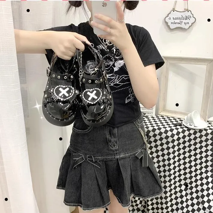 Beauty Bunny~Sweet Academy~Gothic Lolita Shoes Thick Sole Y2K Lolita Shoes