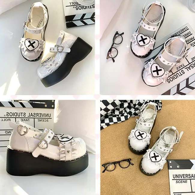 Beauty Bunny~Sweet Academy~Gothic Lolita Shoes Thick Sole Y2K Lolita Shoes