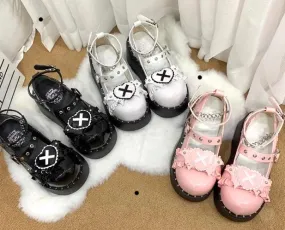 Beauty Bunny~Sweet Academy~Gothic Lolita Shoes Thick Sole Y2K Lolita Shoes