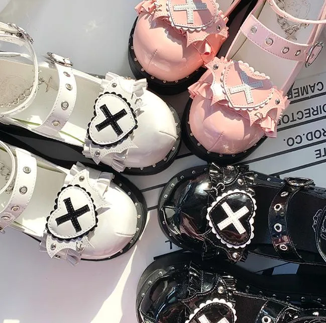 Beauty Bunny~Sweet Academy~Gothic Lolita Shoes Thick Sole Y2K Lolita Shoes