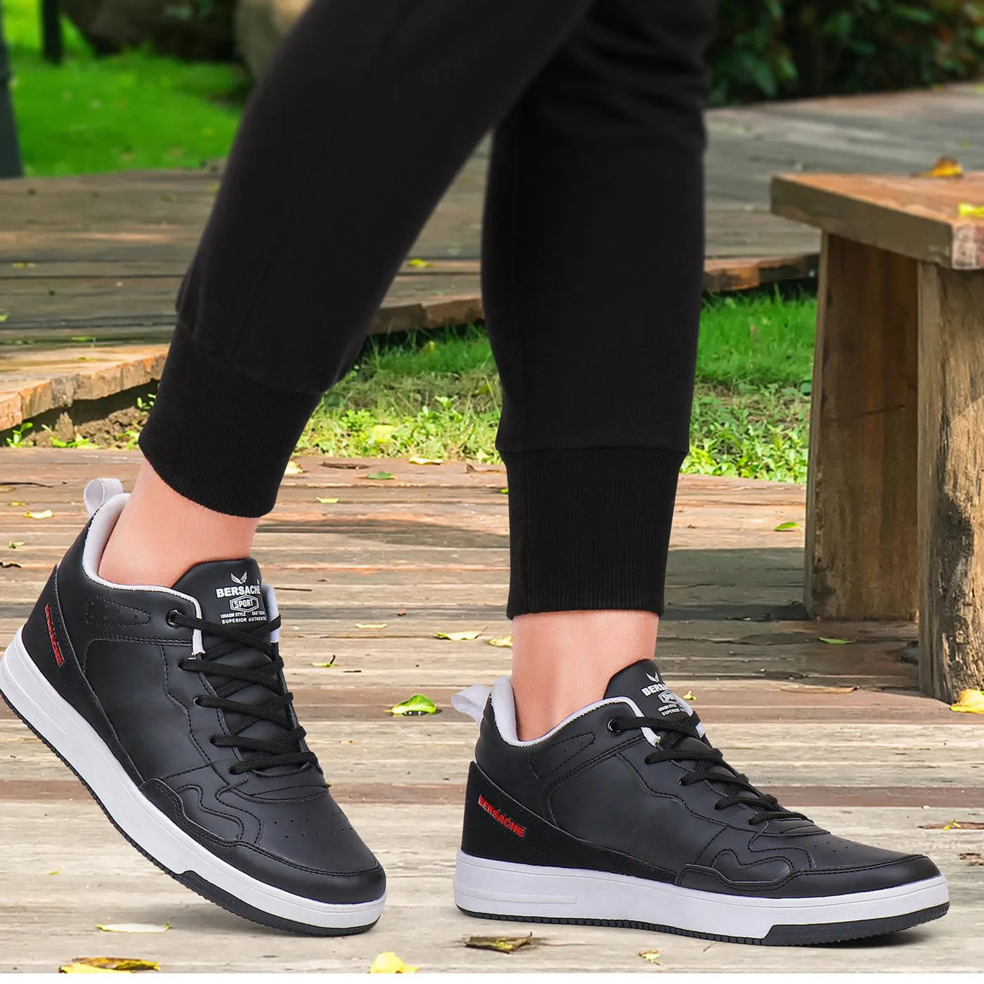 Bersache Lightweight Sports Running Shoes For Men Black-9056