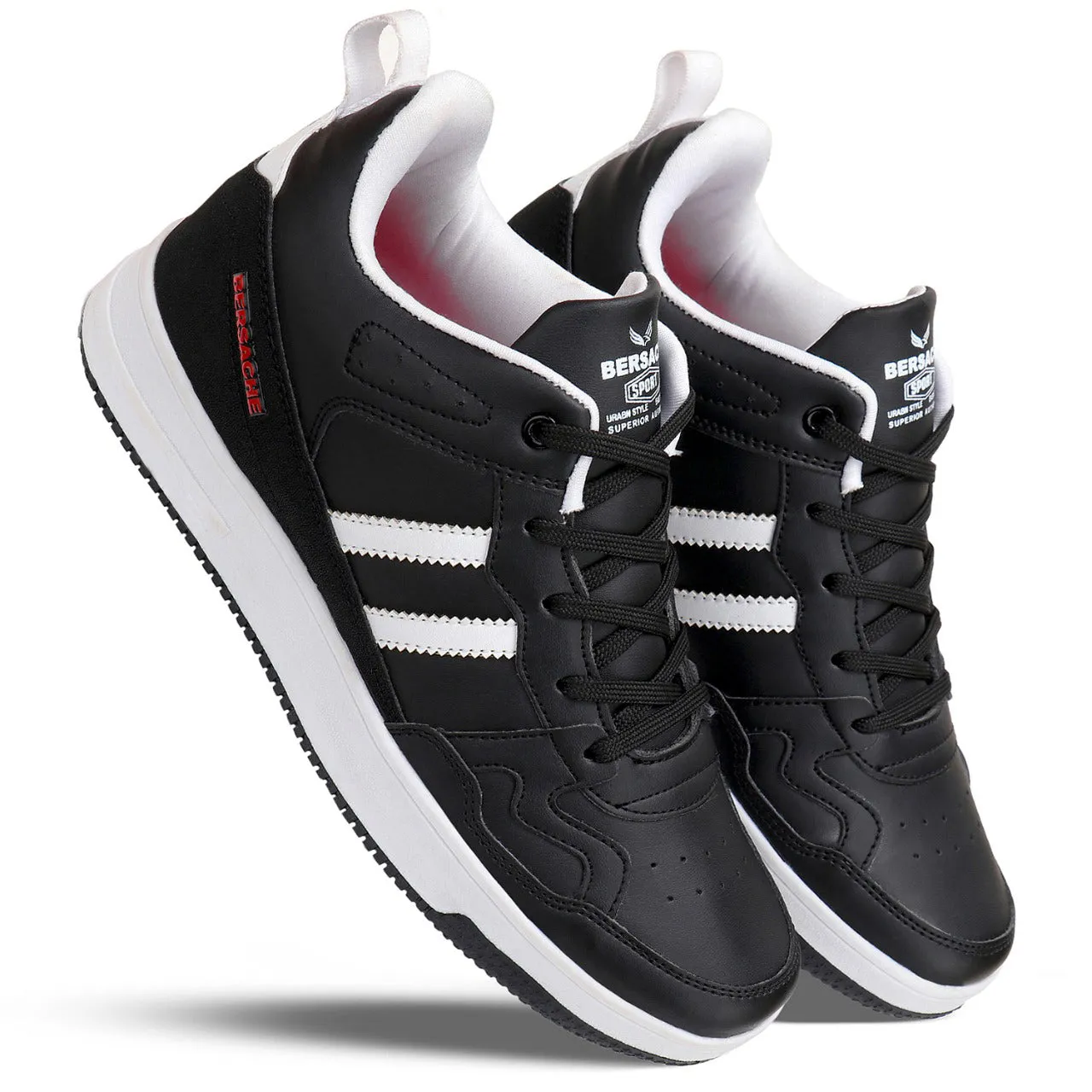 Bersache Lightweight Sports Running Shoes For Men Black-9056
