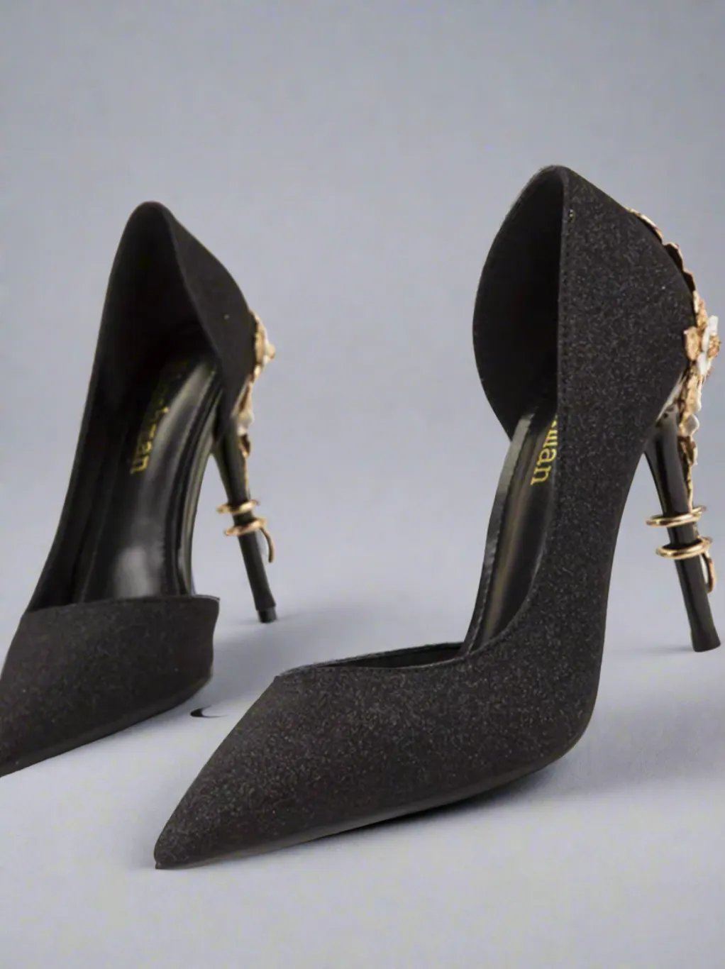 Classic Stiletto Shoe with Rhinestone Heel