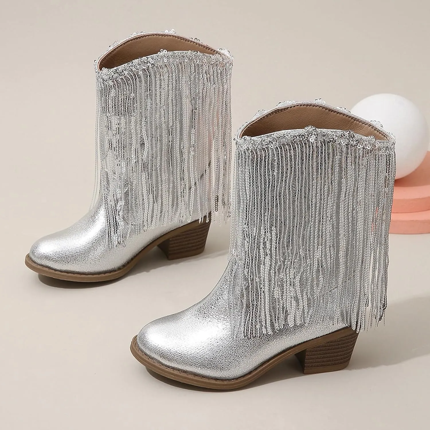 Cowboy Tassel Boots With Side Zipper For Kids Baby Toddler Girls aterproof occasins Flat Shoes Outdoor Slip On Shoes