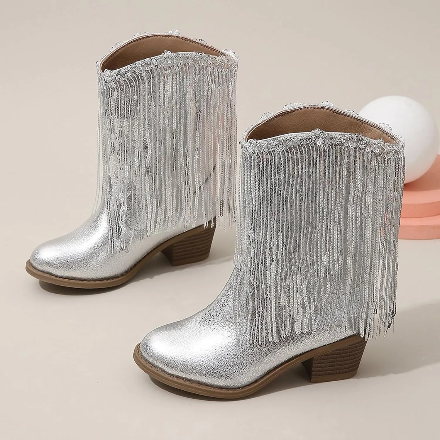 Cowboy Tassel Boots With Side Zipper For Kids Baby Toddler Girls aterproof occasins Flat Shoes Outdoor Slip On Shoes