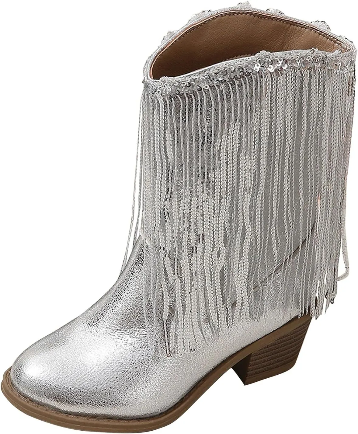 Cowboy Tassel Boots With Side Zipper For Kids Baby Toddler Girls aterproof occasins Flat Shoes Outdoor Slip On Shoes