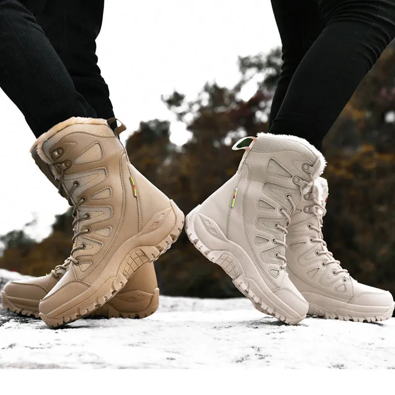 Dallader Men's Comfortable Waterproof Warm Fleece Snow Boots