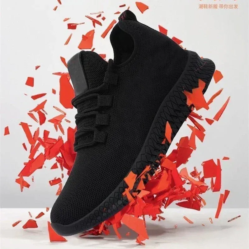 Delilah - Breathable Black Platform Sneakers for Women