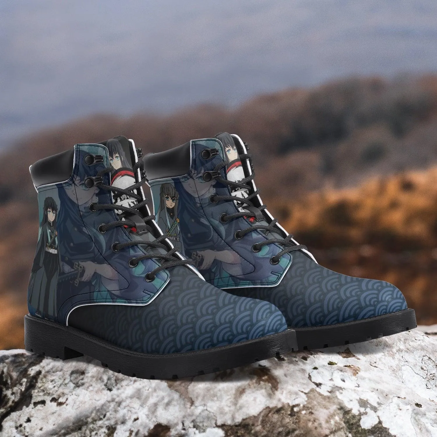 Demon Slayer Muchiro Tokito Casual Leather Boots Anime Shoes