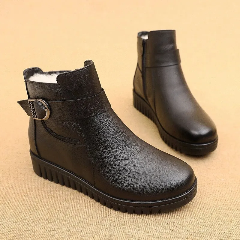 Dyavor Orthopedic Women Boot Arch Support Warm Fur AntiSlip Ankle Boots