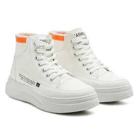 Elasticated Ankle Vintage Sneakers in White