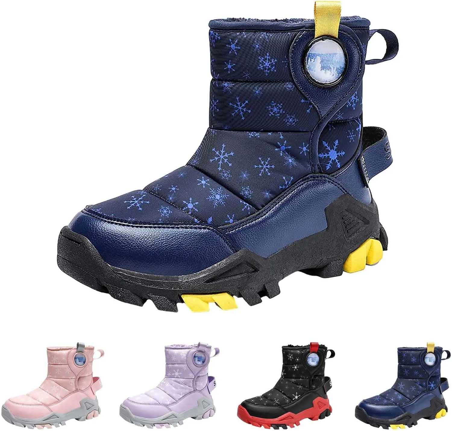Girls Boys Snow Boots Outdoor Warm Comfortable Non Slip Mid Calf Padded Small Big Kids Winter Girls Boots Size Four