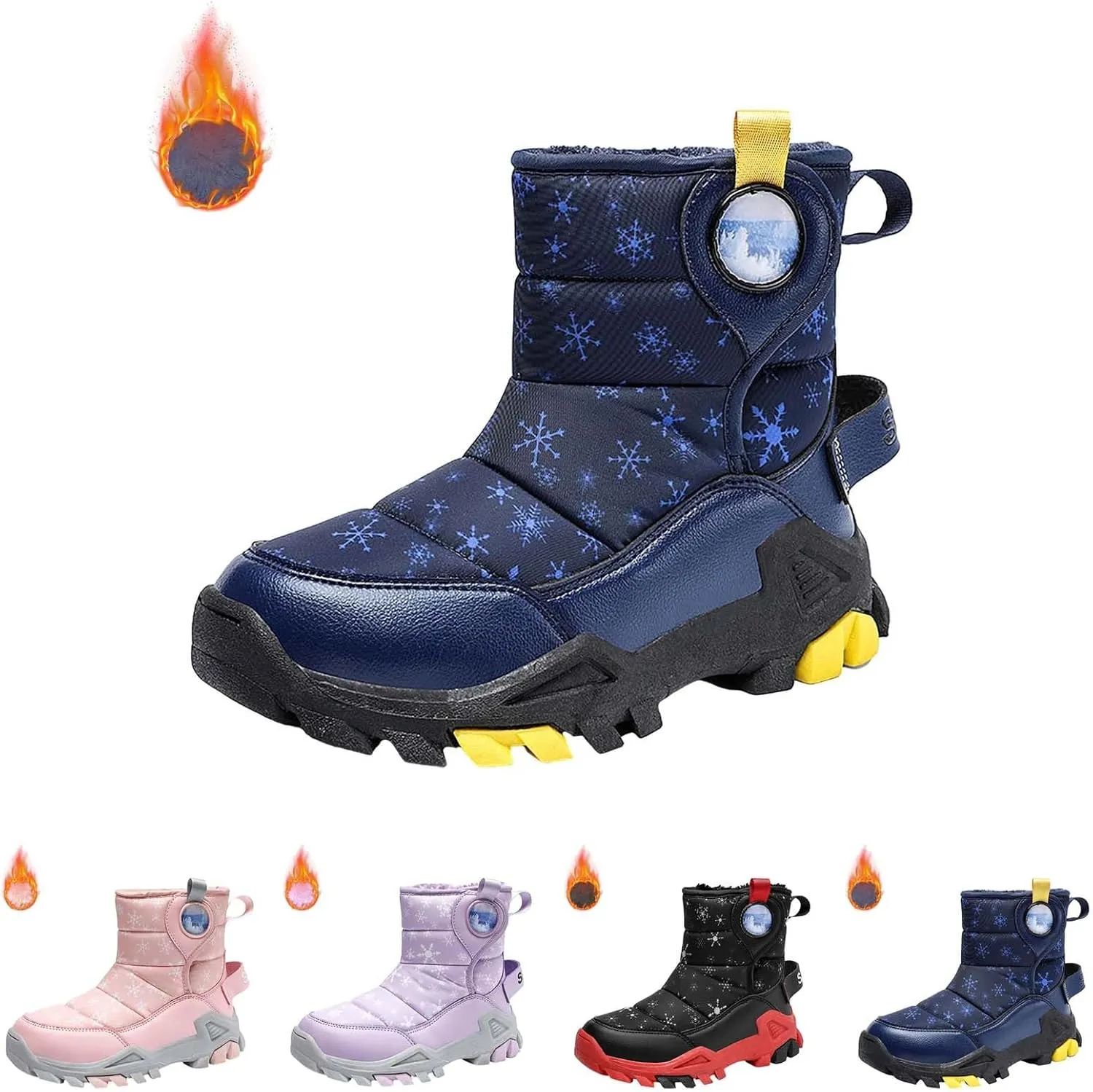 Girls Boys Snow Boots Outdoor Warm Comfortable Non Slip Mid Calf Padded Small Big Kids Winter Girls Boots Size Four
