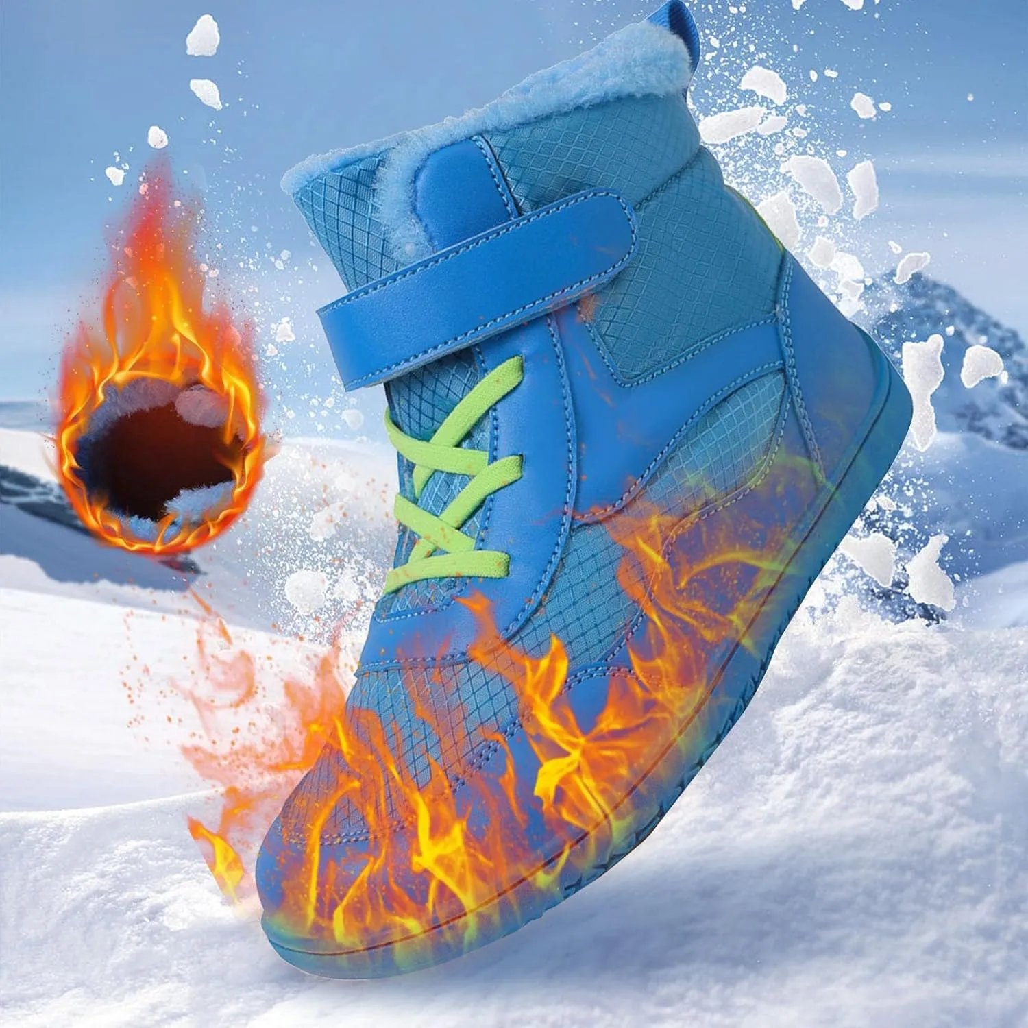 Girls Boys Winter Snow Boots - Comfortable Warm Toddler Winter Shoes Waterproof Kids Ankle Booties Outdoor Walking
