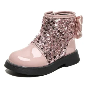 Girls Glittering Fashion Warm Zipper Boots