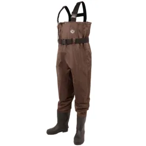 Green Trail Men’s PVC/420 Denier Nylon Chest Waders with Insulated Boots, Cleated Sole & Adjustable Straps for Fishing & Hunting | Sizes 6-13