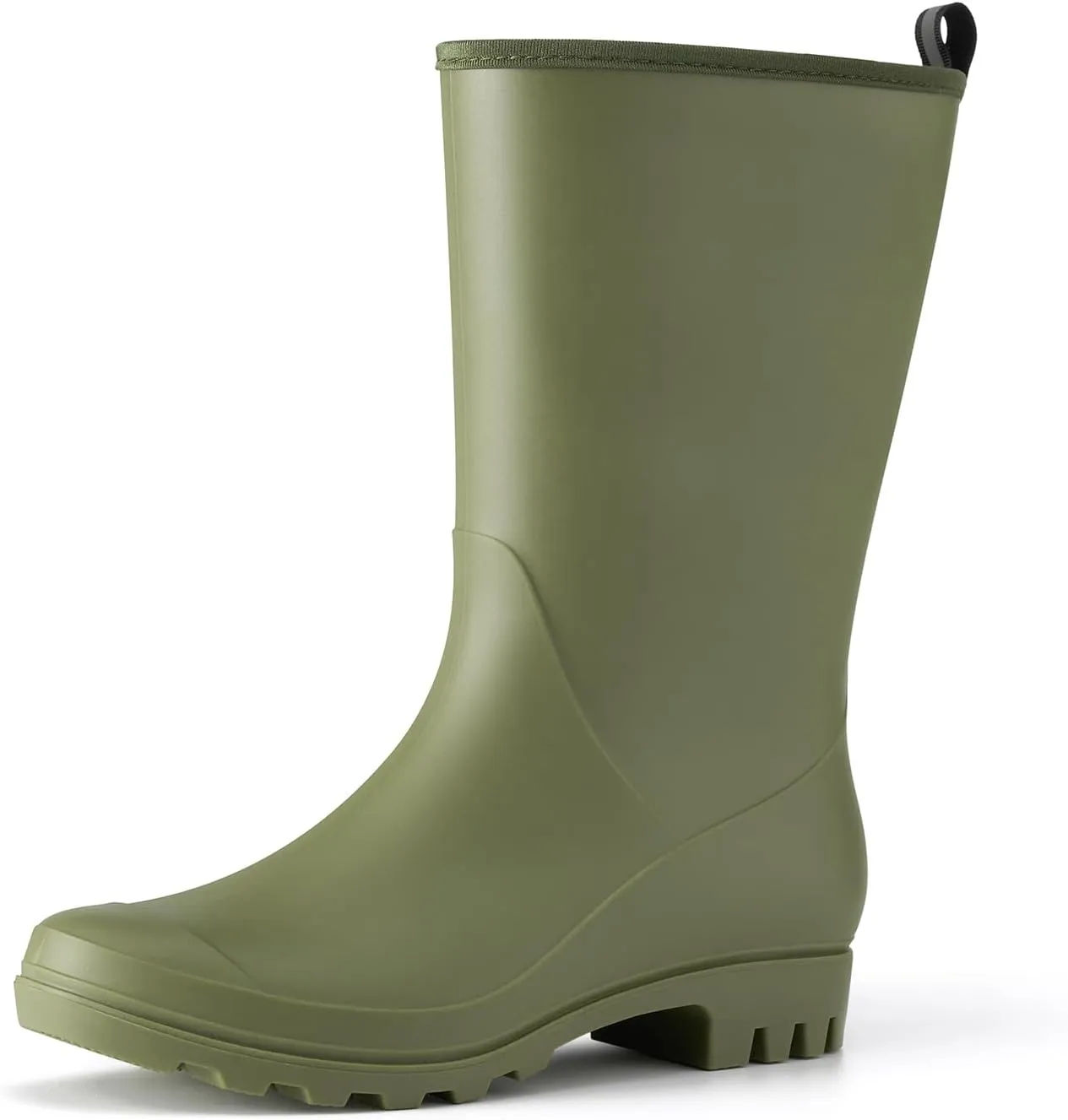 HISEA Women Rubber Boots Wide Calf Rain Boots Matte Surface Waterproof PVC Rubber Rain Boot Mid Height Rain Shoes for Outdoor Gardening Work Walking