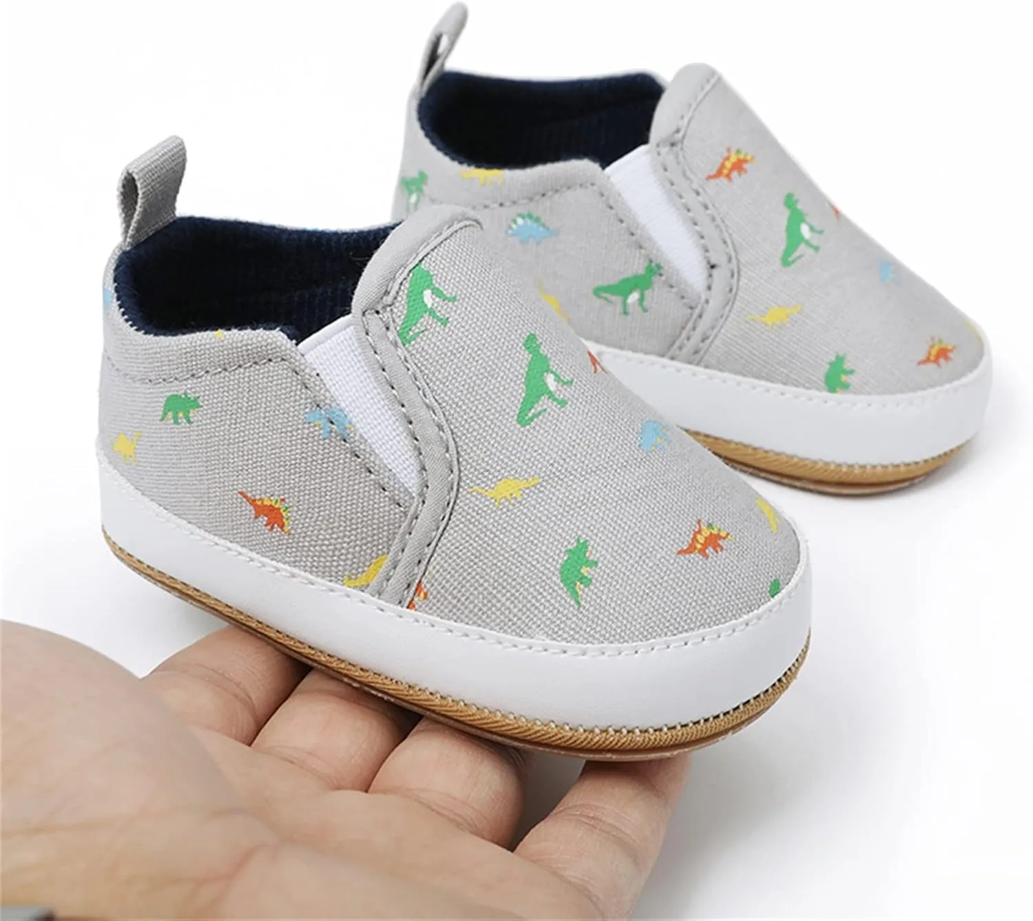 Infant Toddler Shoes Boys Girls Baby Shoes Soft Sole Slip On Shoes Animal Print Toddler Shoes Baby (Grey, 6-12 Months)