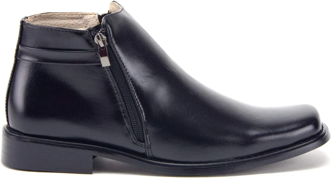 Jazam Men's 38307 Ankle High Double Zipped Classic Dress Boots for Men Botas Bota