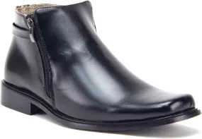 Jazam Men's 38307 Ankle High Double Zipped Classic Dress Boots for Men Botas Bota