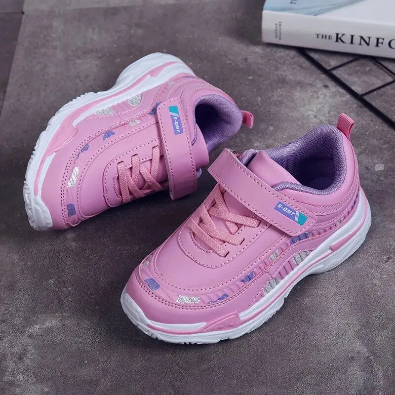 Kids Girls Breathable Waterproof Running Sneakers
