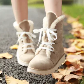 Lace up Warm Fur Platform Winter Boots