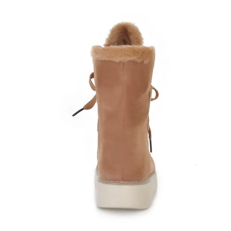 Lace up Warm Fur Platform Winter Boots