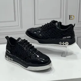 LV shiny black shoes