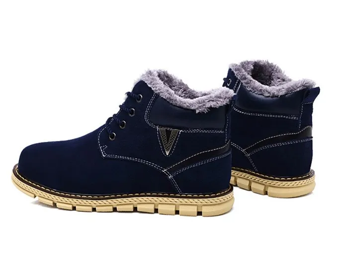 Male Warm Solid Color Winter Boots