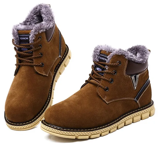 Male Warm Solid Color Winter Boots