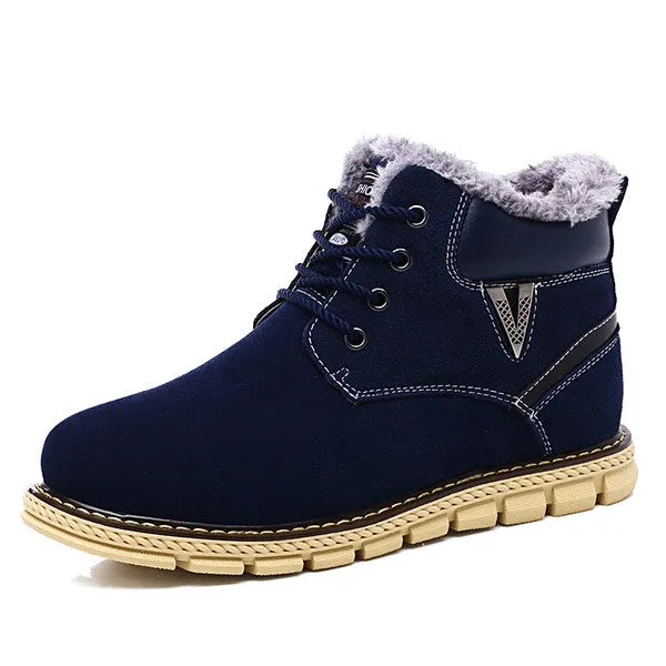 Male Warm Solid Color Winter Boots
