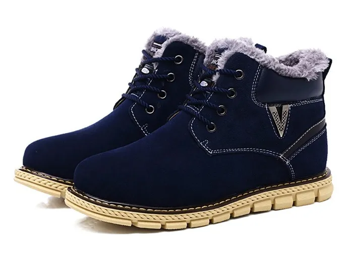 Male Warm Solid Color Winter Boots