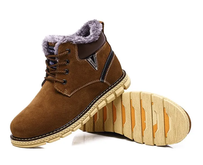 Male Warm Solid Color Winter Boots