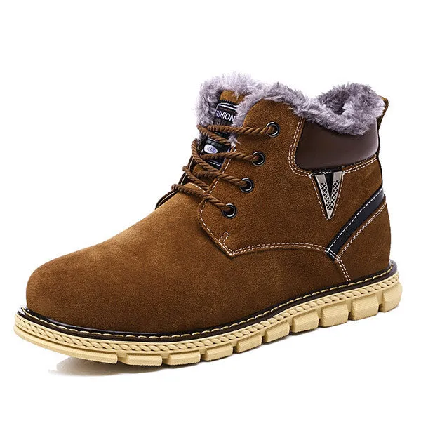Male Warm Solid Color Winter Boots