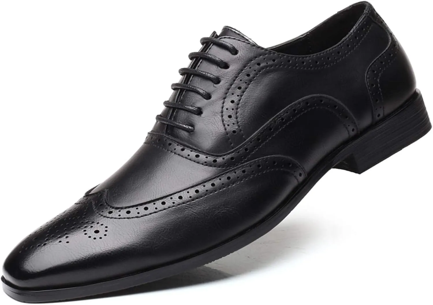 Men Dress Shoes Leather Shoes for Men Formal Social Shoes Male Oxfords Men's Fashion Square Toe Faux Patent Leather Tuxedo Dress Shoes