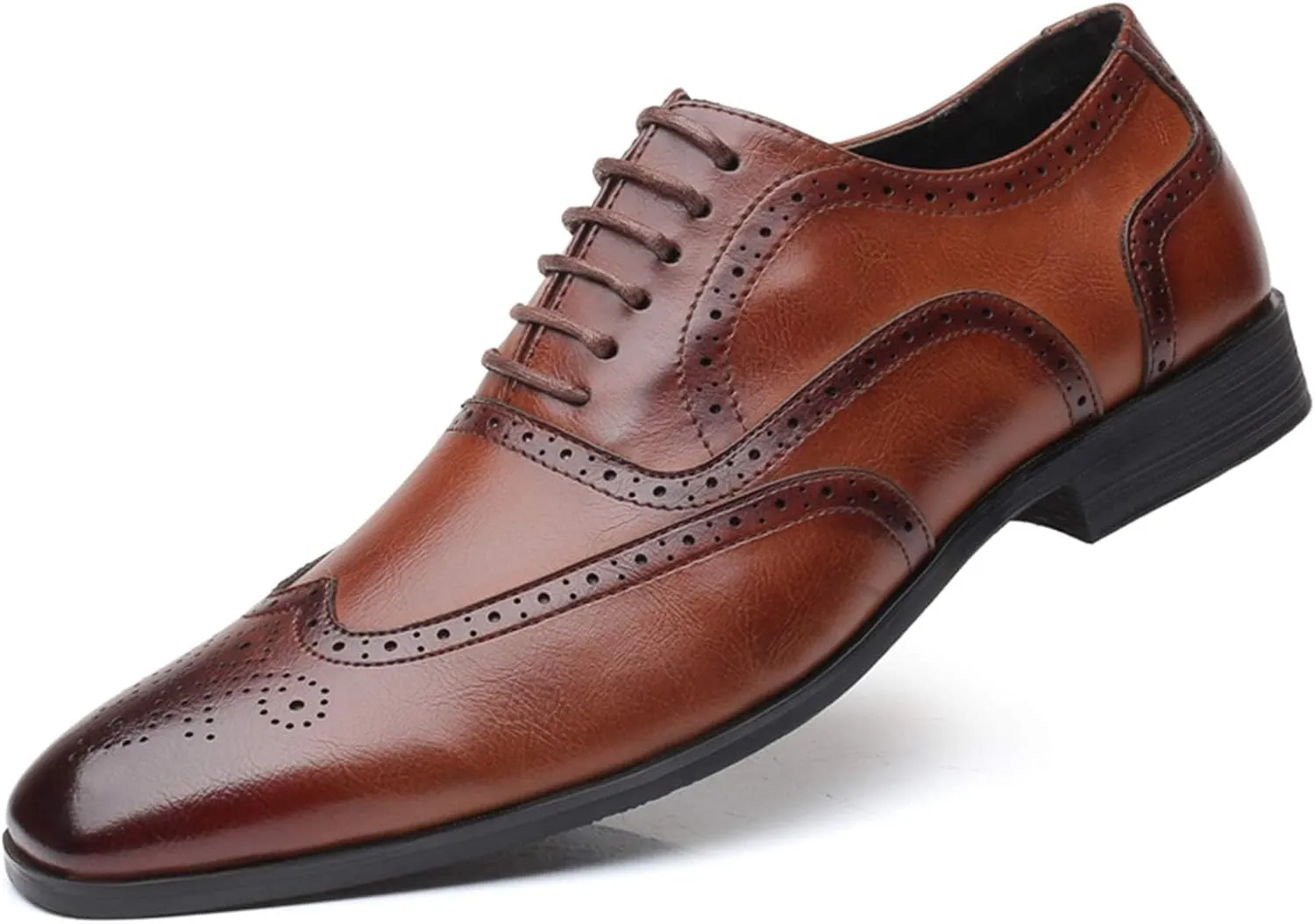Men Dress Shoes Leather Shoes for Men Formal Social Shoes Male Oxfords Men's Fashion Square Toe Faux Patent Leather Tuxedo Dress Shoes