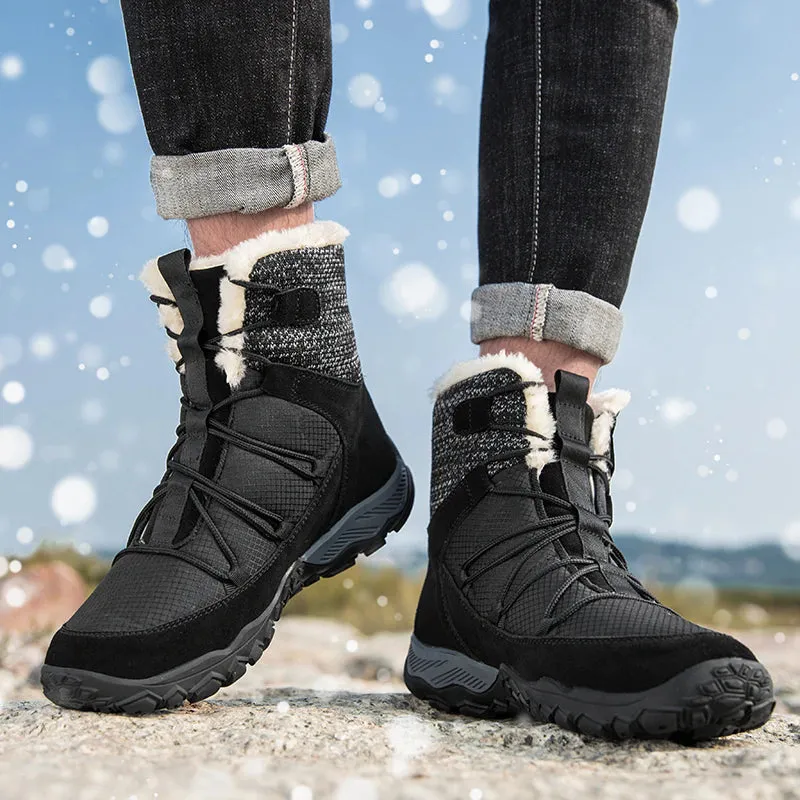 Men Plush Warm Leather Ankle Boots