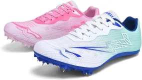 Men Women Track and Field Shoes, Professional 8 Spikes Running Racing Sprinting Sneakers Breathable Lightweight Hurdling Competition Shoes
