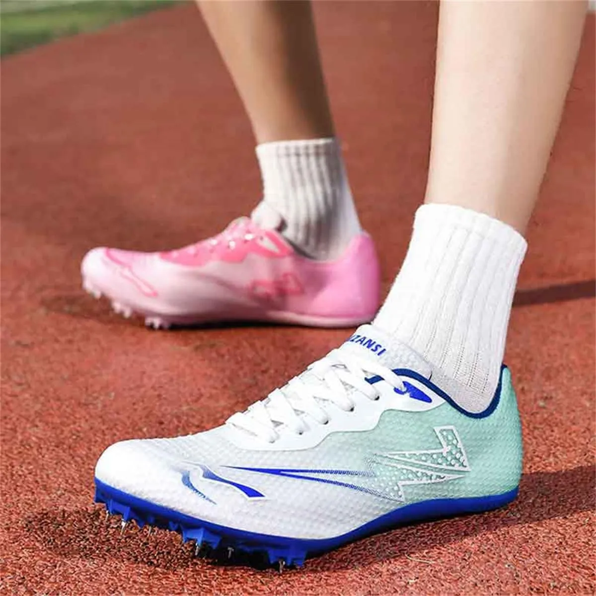 Men Women Track and Field Shoes, Professional 8 Spikes Running Racing Sprinting Sneakers Breathable Lightweight Hurdling Competition Shoes