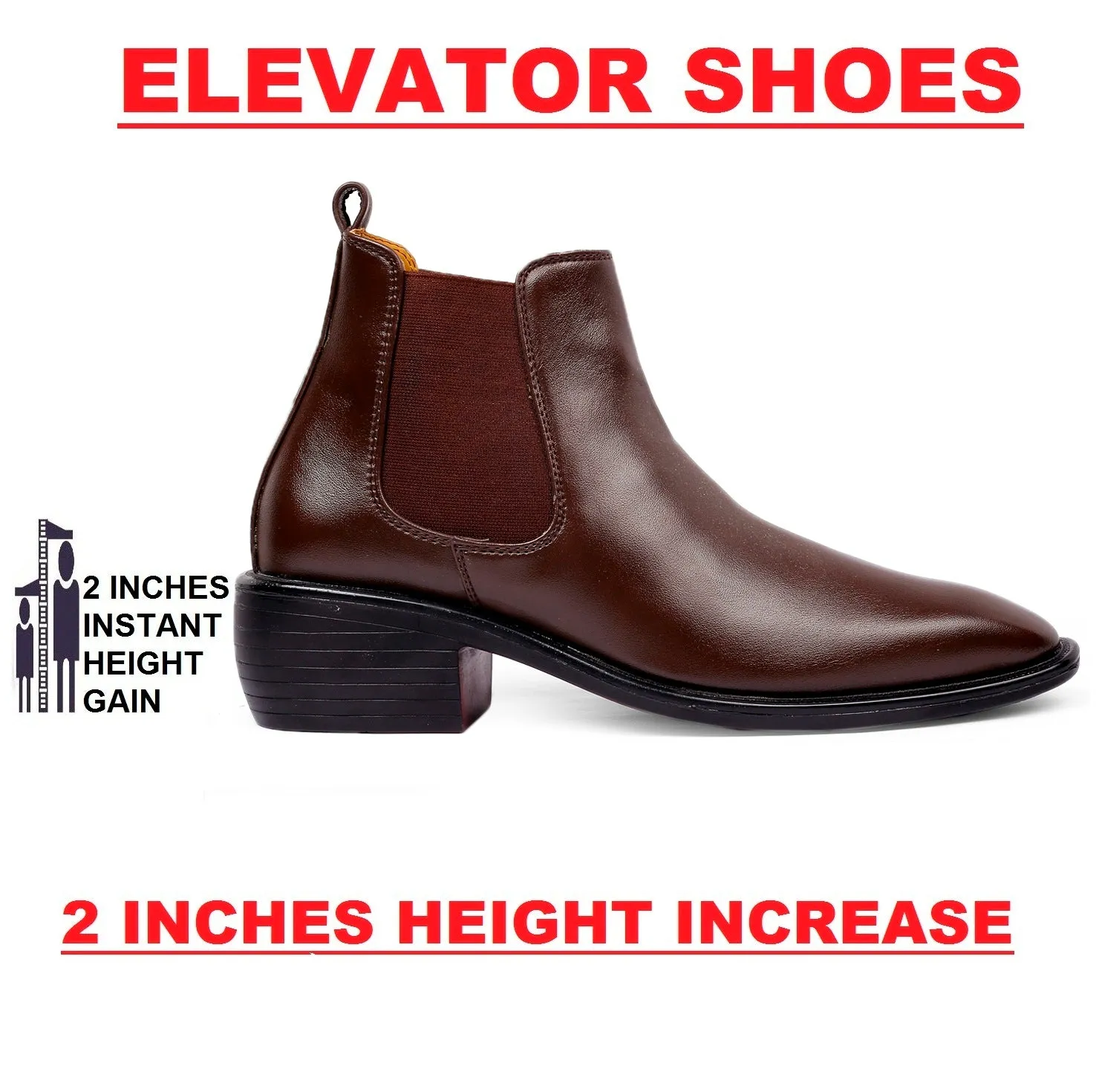Men's 2 Inch Hidden Height Increasing Trendiest Boots
