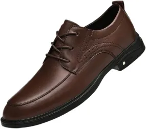 Men's Patent Leather Oxford Shoes - Classic Pointed-Toe Derby Dress Shoes for Business and Casual Wear