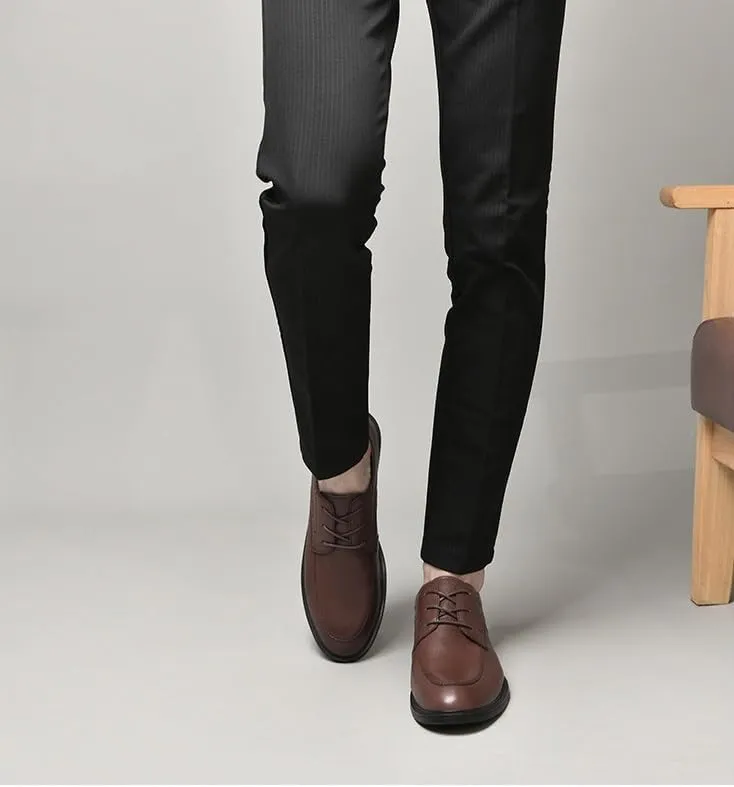 Men's Patent Leather Oxford Shoes - Classic Pointed-Toe Derby Dress Shoes for Business and Casual Wear