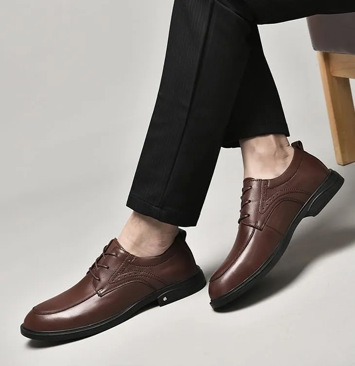 Men's Patent Leather Oxford Shoes - Classic Pointed-Toe Derby Dress Shoes for Business and Casual Wear