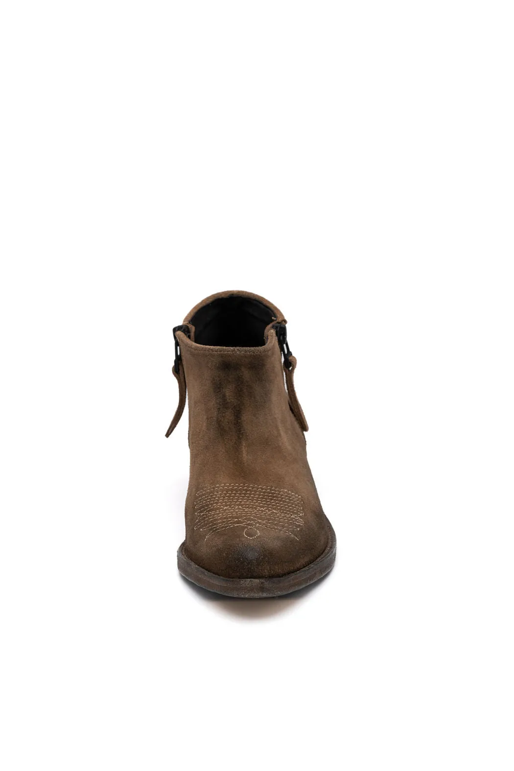MORGAN Keep Tan Booties with White Stitch